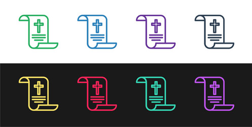 set line decree paper parchment scroll icon vector image