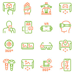 virtual and augmented reality color linear vector image