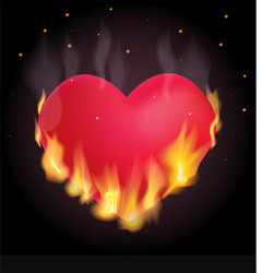 Burning heart vector