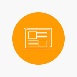 content design frame page text white line icon vector image