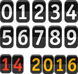 counter with digits set flat design vector