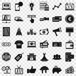 Ecommerce icons set simple style vector