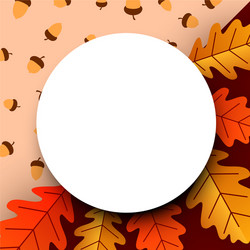 Autumn round background with maple leaves Vector Image