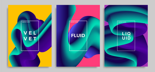 abstract design templates with 3d flow shapes vector image