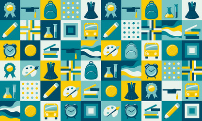 back to school background with geometric pattern vector image