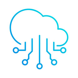 cloud system automation gradient outline icon vector image