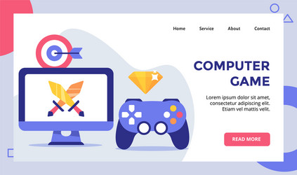 computer game sword on display monitor campaign vector image