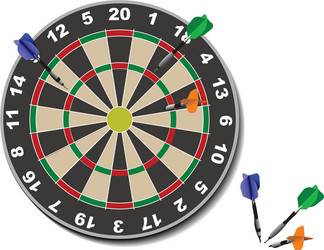 Dartboard Game with Darts vector image