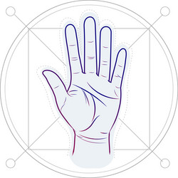 Divination by lines on a hand palm reading vector