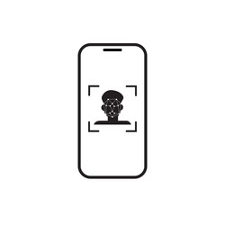 face scan recognition system smart phone icon vector image