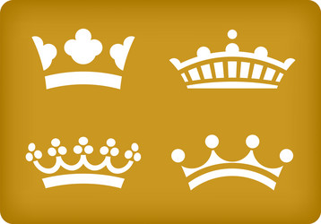 four crown set icon geometric simple and flat vector image