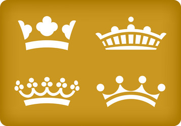 Four crown set icon geometric simple and flat vector