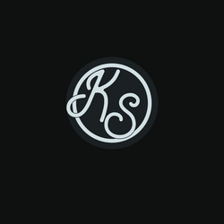 initials ks logo monogram with simple circle line vector image