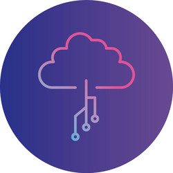 isolated cloud with circuit gradient style icon vector image