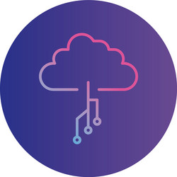 isolated cloud with circuit gradient style icon vector