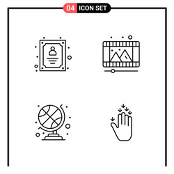 set 4 line style icons for web and mobile vector image