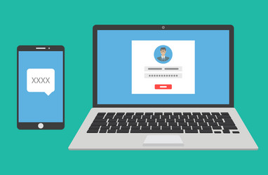 two steps authentication concept verification vector image