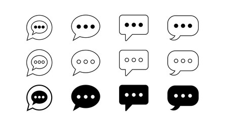 message icon set comment speech bubble vector image