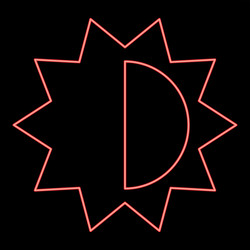 neon brightness and contrast setting red color vector image