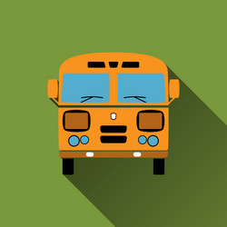 Retro bus icon long shadows vector