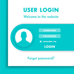 user login window page design for website vector