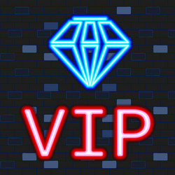 vip neon icons concept glowing sign vector