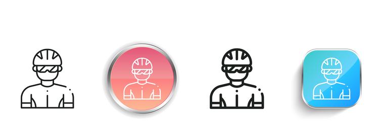 biker icon thin linear regular and button style vector image