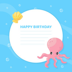 happy birthday invitation card template with cute vector