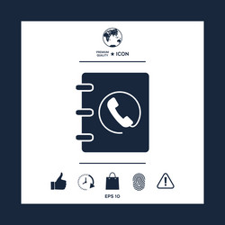 notebook address phone book icon with handset vector