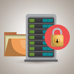 server file folder lock vector image