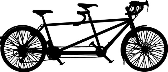 Tandem Bicycle Silhouette Vector Image