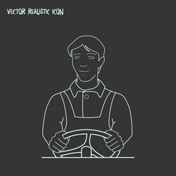 driver icon line element vector image