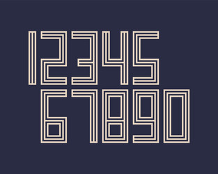 geometric font line digital effect design numbers vector