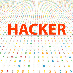 Hacker inscription on a digital background vector