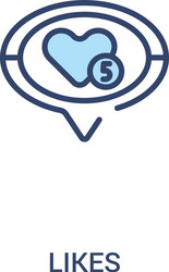 likes concept 2 colored icon simple line element vector image