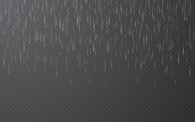 Rain drops on transparent background falling vector