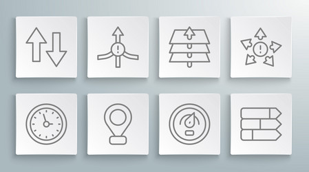 set line clock arrow location digital speed vector image
