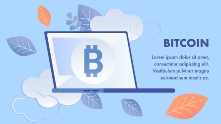 Bitcoin blockchain technology banner template vector