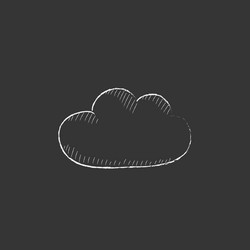 Chalk Cloud Icon - Data & Computing vector image
