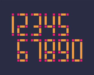 geometric font line digital effect design numbers vector image
