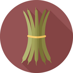 Green bean flat icon vegetable Royalty Free Vector Image