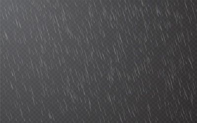 Rain drops on transparent background falling vector