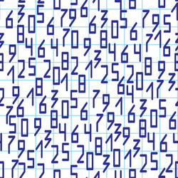 seamless pattern with numbers on notebook page vector image