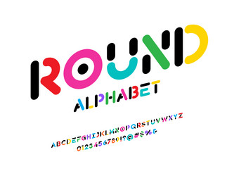 colorful font vector