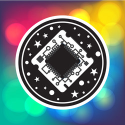 computer processor chip vector image