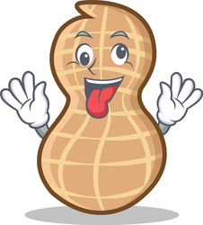 Crazy peanut character cartoon style vector