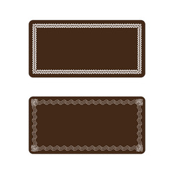 empty signboard icon brown rectangular frame vector image