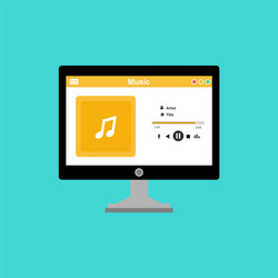 media player application app template with flat vector image