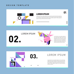 set abstract banner web design template retro vector image