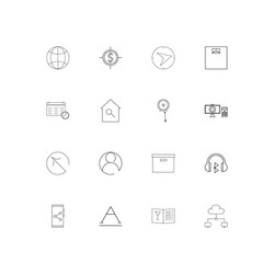 web applications linear thin icons set outlined vector image